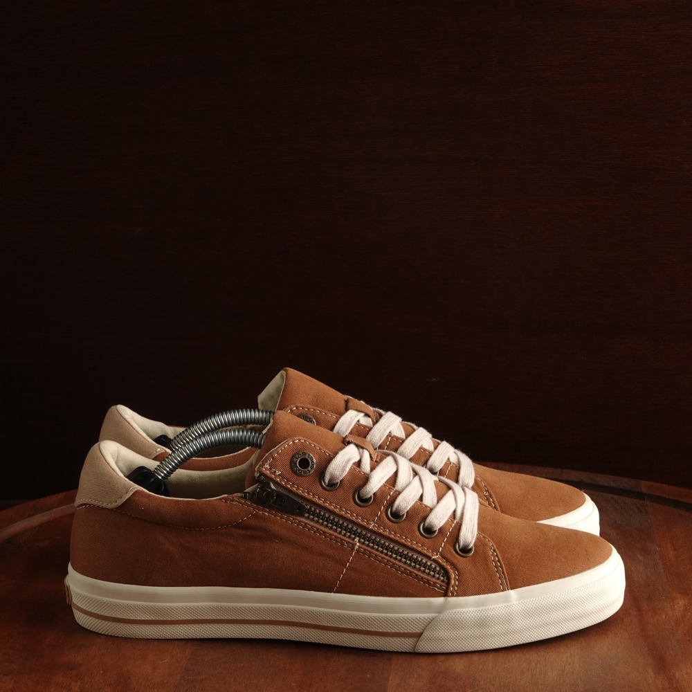Taos Sneakers Womens SZ 9 Brown Z Soul Side Zip Comfort Walking Casual Low Shoes